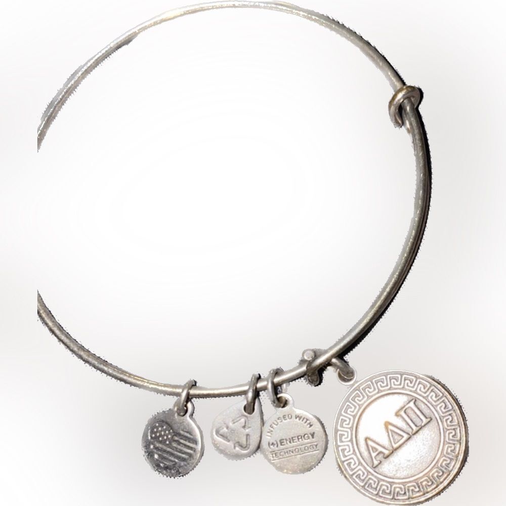 Alex and Ani Alpha Delta Pi Bracelet Rafaelian Silver Charm Bangle